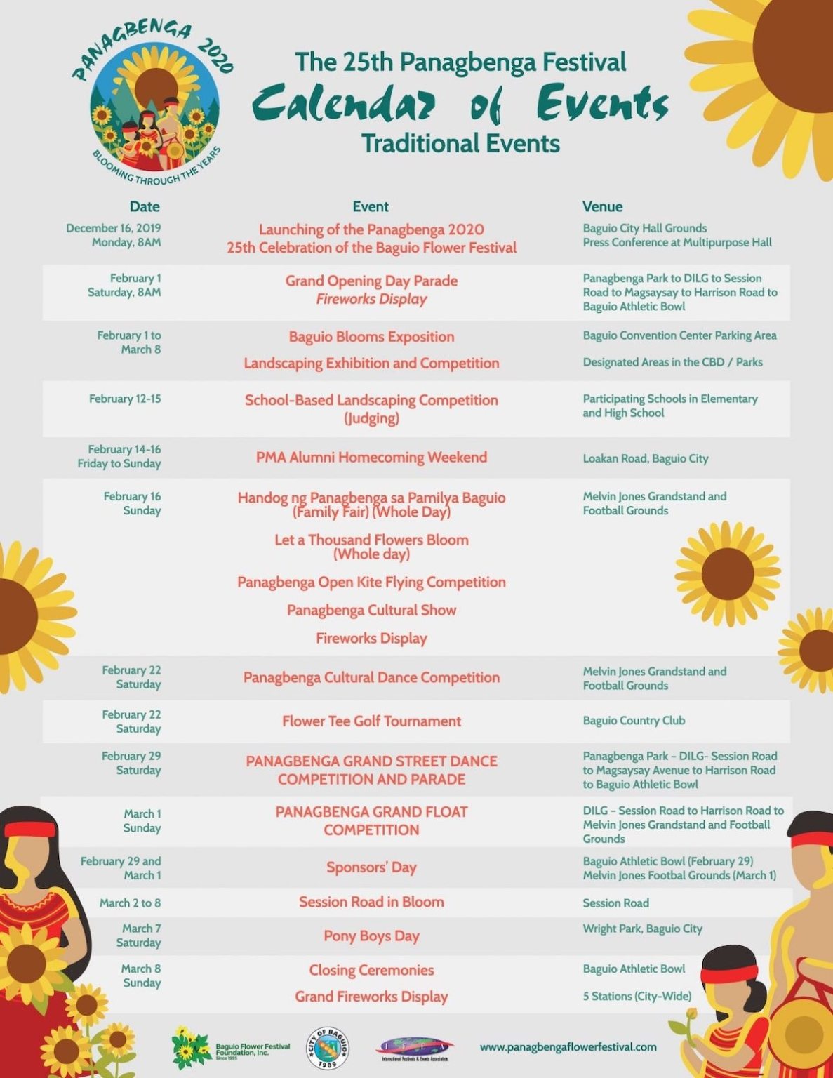 2020 Baguio Panagbenga Festival Schedule Philippines - Travelgoeasy